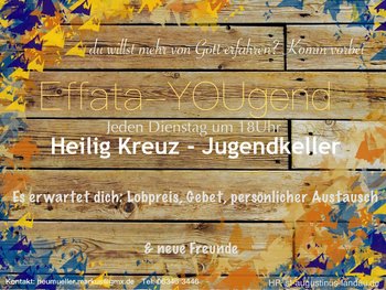 Effata YOUgend: Jugendliche treffen sich zum Lobpreis, Gebet und persönlichem Austausch.